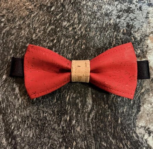 Noeud papillon en liège rouge