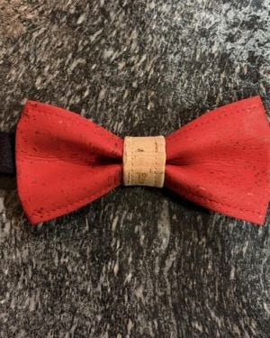 Noeud papillon en liège rouge