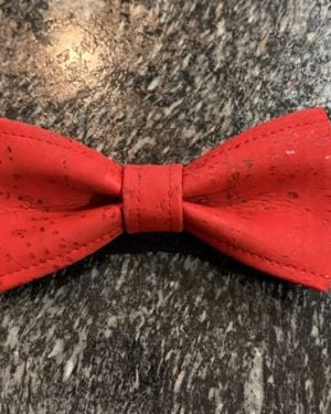 Noeud papillon en liège rouge